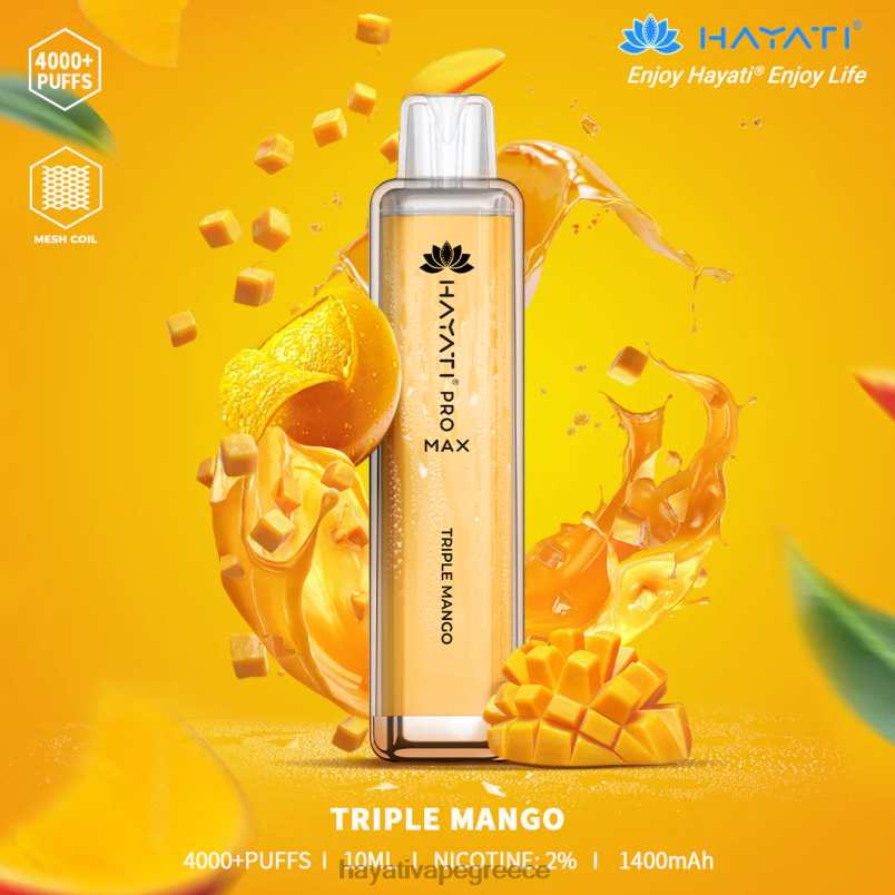 Hayati Pro Max αναλώσιμα τριπλό μάνγκο F402H125 Hayati Flavour List
