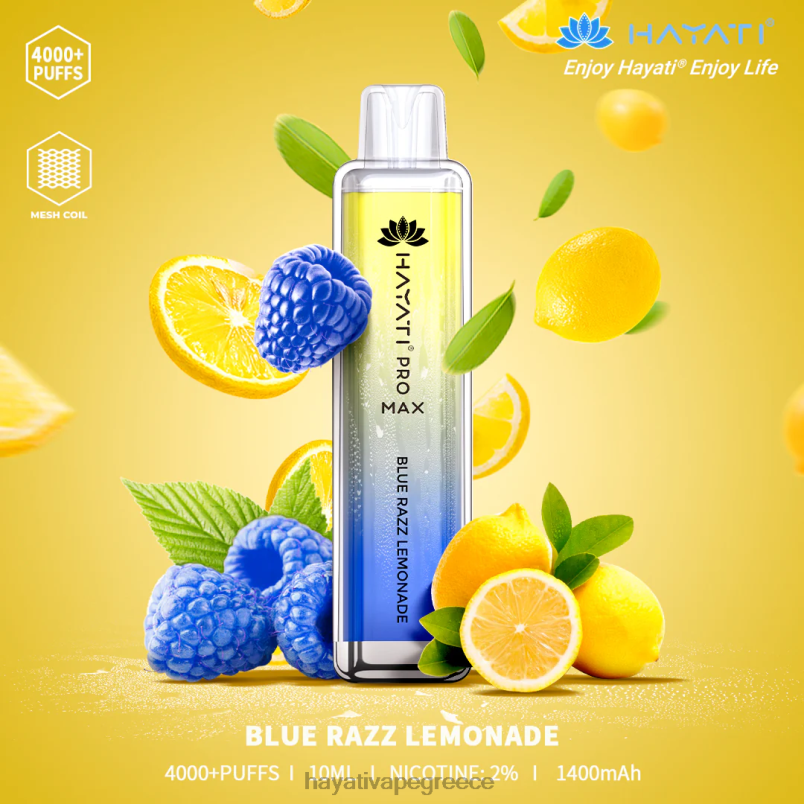 Hayati Pro Max αναλώσιμα μπλε ραζ λεμονάδα F402H95 Hayati Flavour List