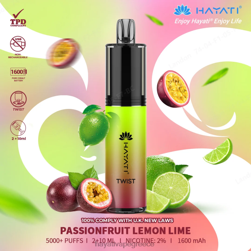 Hayati Twist αναλώσιμα φρούτο του πάθους λεμόνι λάιμ F402H78 Hayati Vapes Wholesale