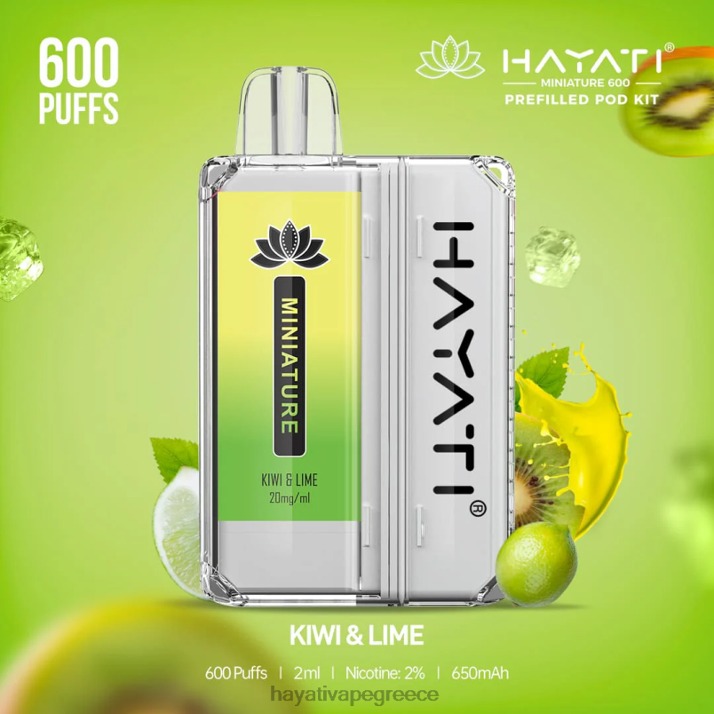 Hayati Miniature 600 κιτ λοβών ακτινίδιο & λάιμ F402H38 Hayati Vapes Wholesale